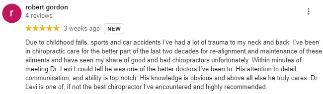 Chiropractic Leland NC Patient Testimonial